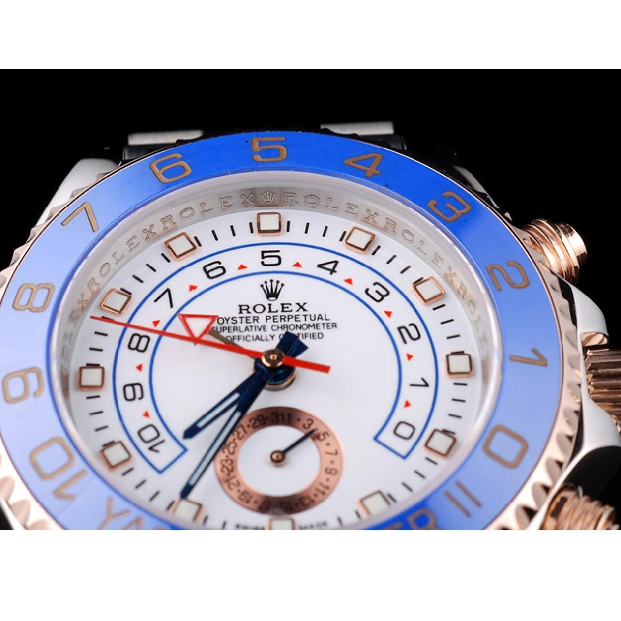 Best AAA Replica Sites Bezel White Dial Ceramic Blue Yachtmaster Rolex Watch 0727
